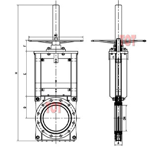 Slurry Knife Gate Valve size
